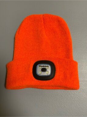 Brookstone High-Visibility Orange LED Cuffed Beanie